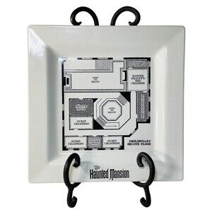 Disney Parks Haunted Mansion Second Floor Blueprint Plate 8in Plate 2014
